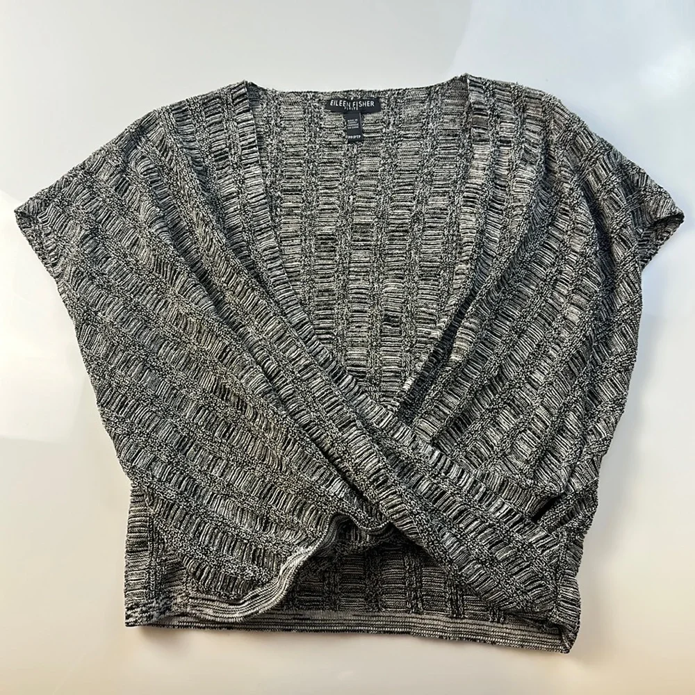 Eileeen Fisher Gray Cropped Top Y14-16 - Picture 1 of 4